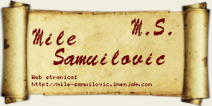 Mile Samuilović vizit kartica